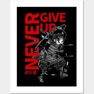 NEVER GIVE UP - SAMURAI MINDSET (武士道) Posters and Art